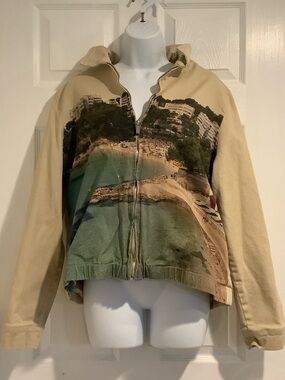 AKIRA Women’s 100% Cotton Puro Beach Canvas Bomber Jacket- XL Sold Out